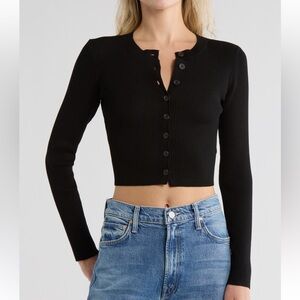 Blu Pepper Black Ribbed Button-Up Top